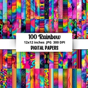 Rainbow naadloze digitale papieren voor scrapbooking, afdrukken, junk journal - gratis commercieel gebruik - 300DPI - Rainbow herhalende achtergronden JPEG
