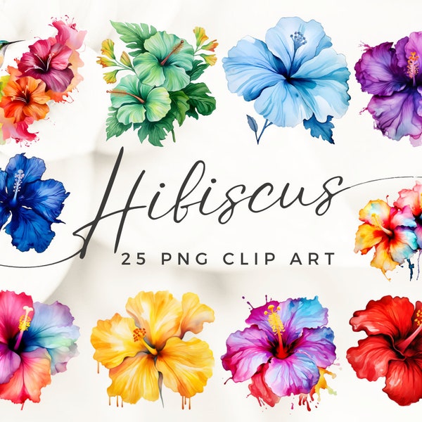 Clip Art Hibiscus fleur tropicale utilisation commerciale gratuite, graphiques floraux vibrants pour cartes, clipart d'invitations de scrapbooking de fleurs aux couleurs vives