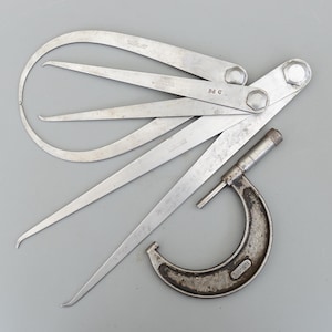 4 Vintage Large STARRETT USA Calipers Сaliper Сompass Woodturning Lathe