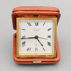 Vintage IMHOF 8 Days 15 Jewels Swiss Made Travel Alarm Mechanical Clock Working