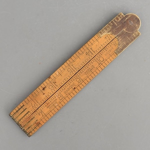 Vintage Rabone No 1377 Boxwood & Brass Folding Ruler 24'' Rule