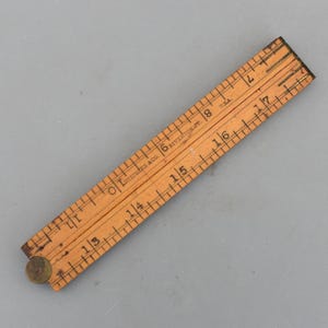 ヴィンテージ Stephens & Co. Riverton USA Boxwood 真鍮製折りたたみ定規 24インチ