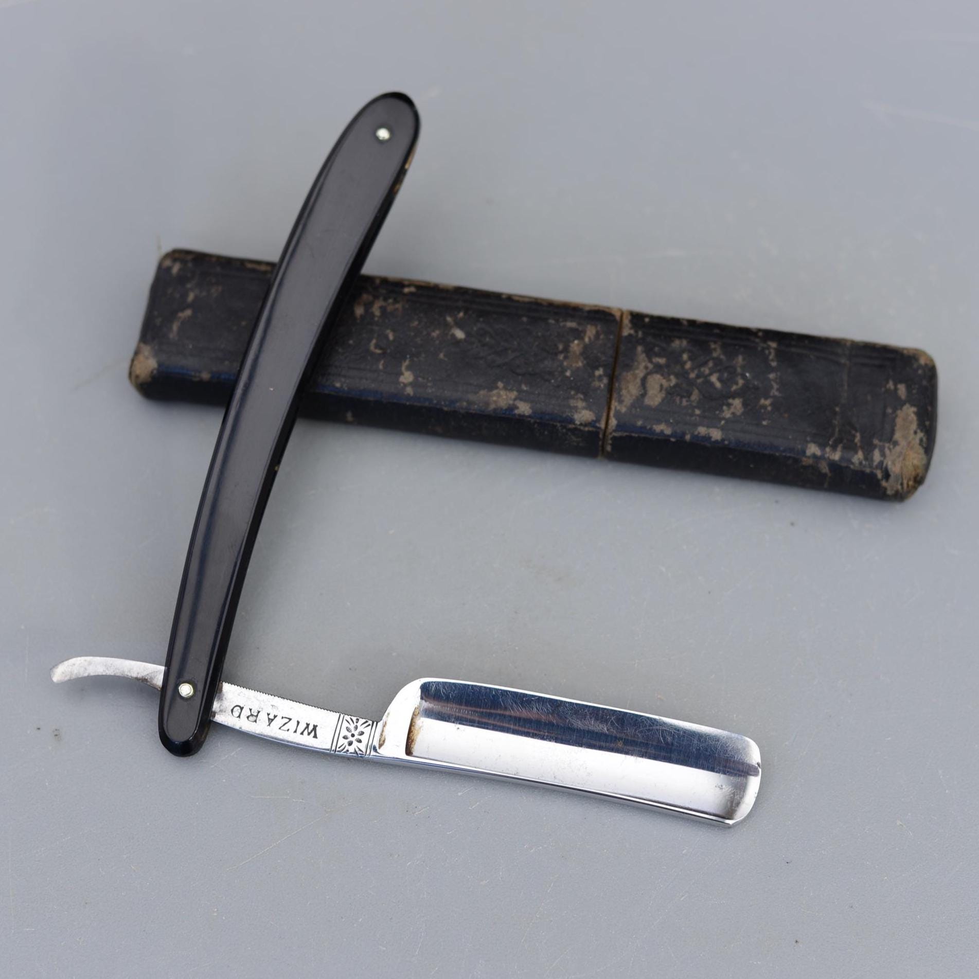 Vintage Rare WIZARD Sheffield Ornate Straight Razor Cut Throat Razors ...