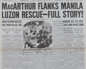 Vintage Original Chicago Daily Tribune Newspaper No 29 2 February 1945 World War WWII WW2