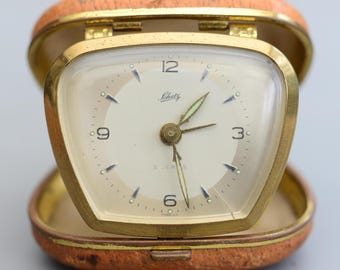 Vintage Schatz 2 Jewels Foreign Travel Alarm Mechanical Clock Working