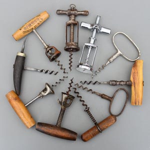 Juego de 10 sacacorchos vintage para abrir botellas de vino