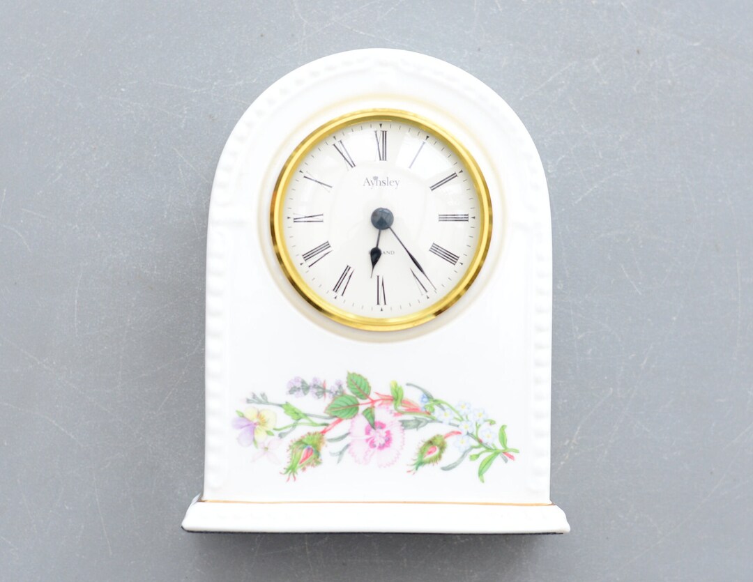 Vintage Aynsley Wild Tudor Mantel Clocks Roman Clock Dressing Etsy
