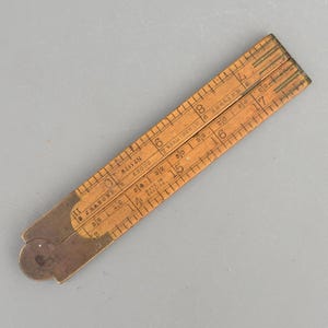 Vintage Rare J.Rabone & Sons No 1179 Boxwood Brass Folding Ruler 24'' Rule