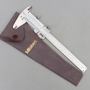Vintage Mitutoyo Japan Stainless Hardened Vernier Caliper Depth Gauge