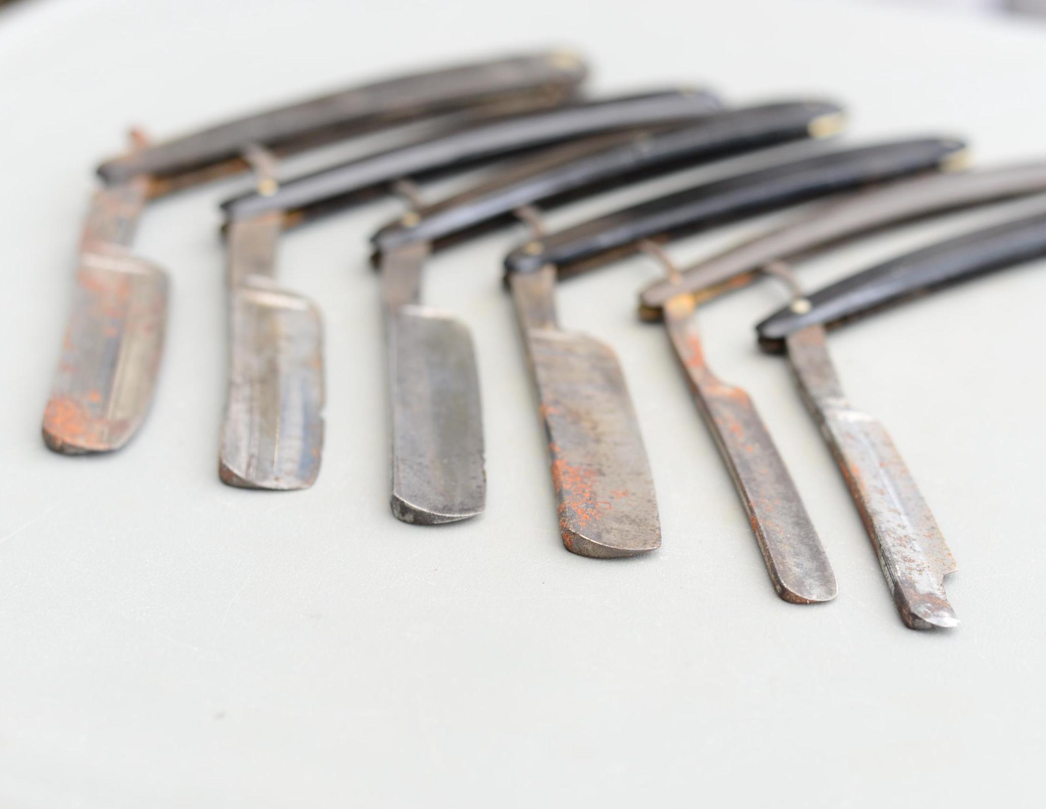 Set 6 Vintage Straight Razor Cut Throat Razors - Etsy