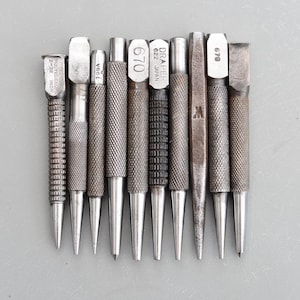 Set 10 Vintage Stanley Toga Miller Falls Footprint W.Marples Draper England Center Punches Pin Nagel Durchschlag