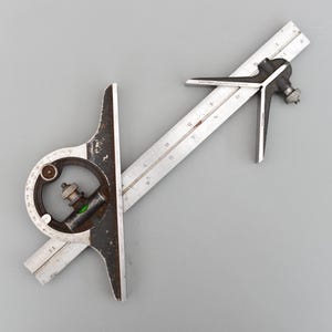 Vintage Chesterman No80 Hardened Combination Square Rule Sheffield England