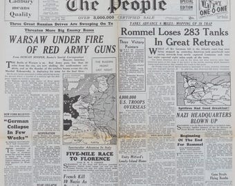 Vintage Original The People Newspaper No 3274 30 July 1944 World War WWII WW2