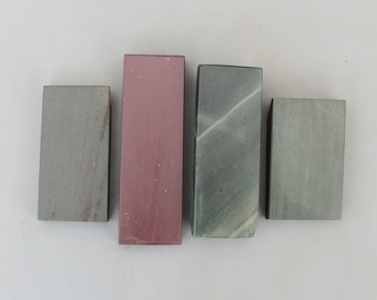 Set 4 Vintage Natural Llyn Melynllyn Purple slate Charnley Forest Razor Hone sharpening honing stone oilstone