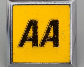 Vintage Square AA Car Badge 1970's Members Grille Badge