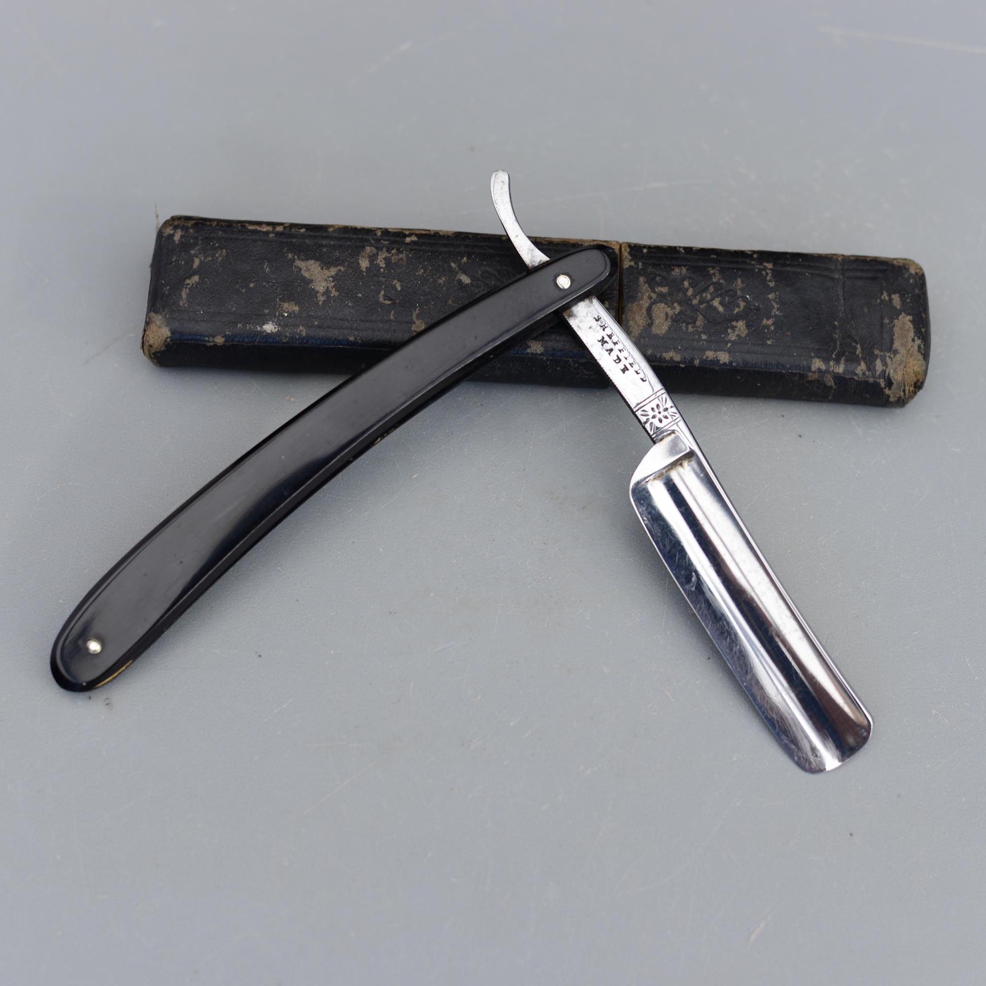 Vintage Rare WIZARD Sheffield Ornate Straight Razor Cut Throat Razors ...