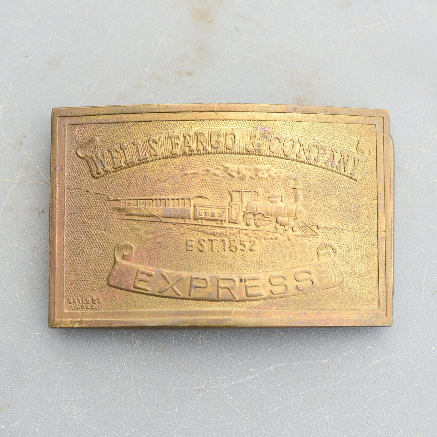 Wells Fargo And Company Brass Belt Buckle - Vintage Tiffany New York Arizona Ter Vintage Tiffany Wells Fargo & Co Railroad Brass Belt Buckle  main image 3