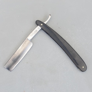 Ovanlig vintage rakkniv, tillverkad och slipad i Sheffield, England, ihålig, 1 sida