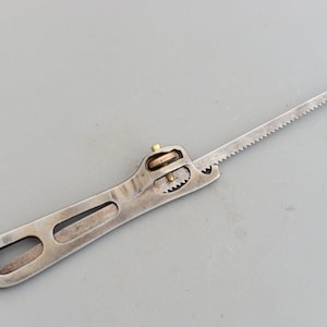 Vintage sällsynt stål pad såghandtag nyckelhål hacksåg gips