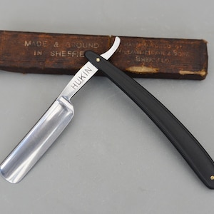 Vintage Rare William Hukin & Sons Sheffield Straight Razor Cut Throat Razors Original Box