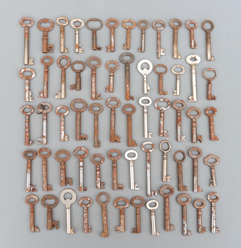 Vintage 60 Bundle Keys Door Cupboard Cabinet Draw Chest Salvage Key - Etsy