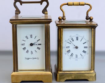 Vintage Mappin & Webb Brass Carriage Mantel Clock Working and Extra