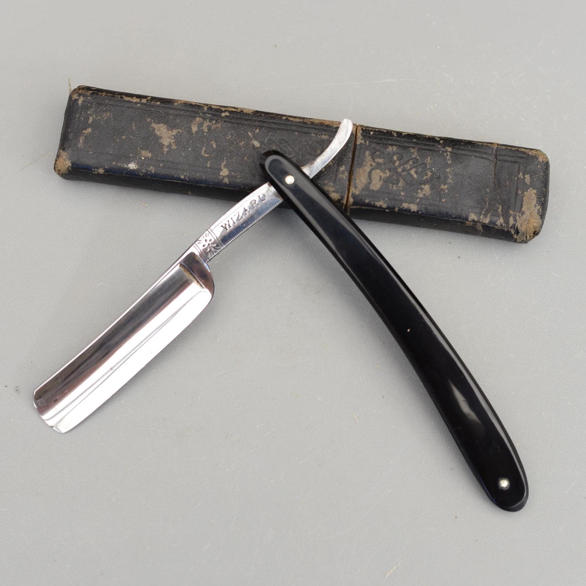 Vintage Rare WIZARD Sheffield Ornate Straight Razor Cut Throat Razors ...