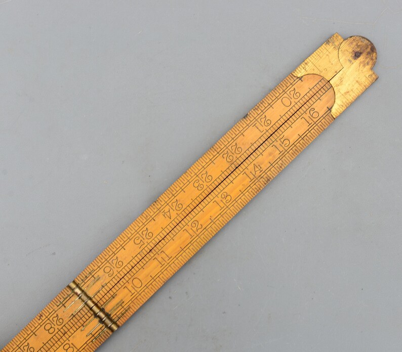Brown Board Ruler Vintage Rabone No 1380 Boxwood & Brass Folding Ruler 36'' - Etsy