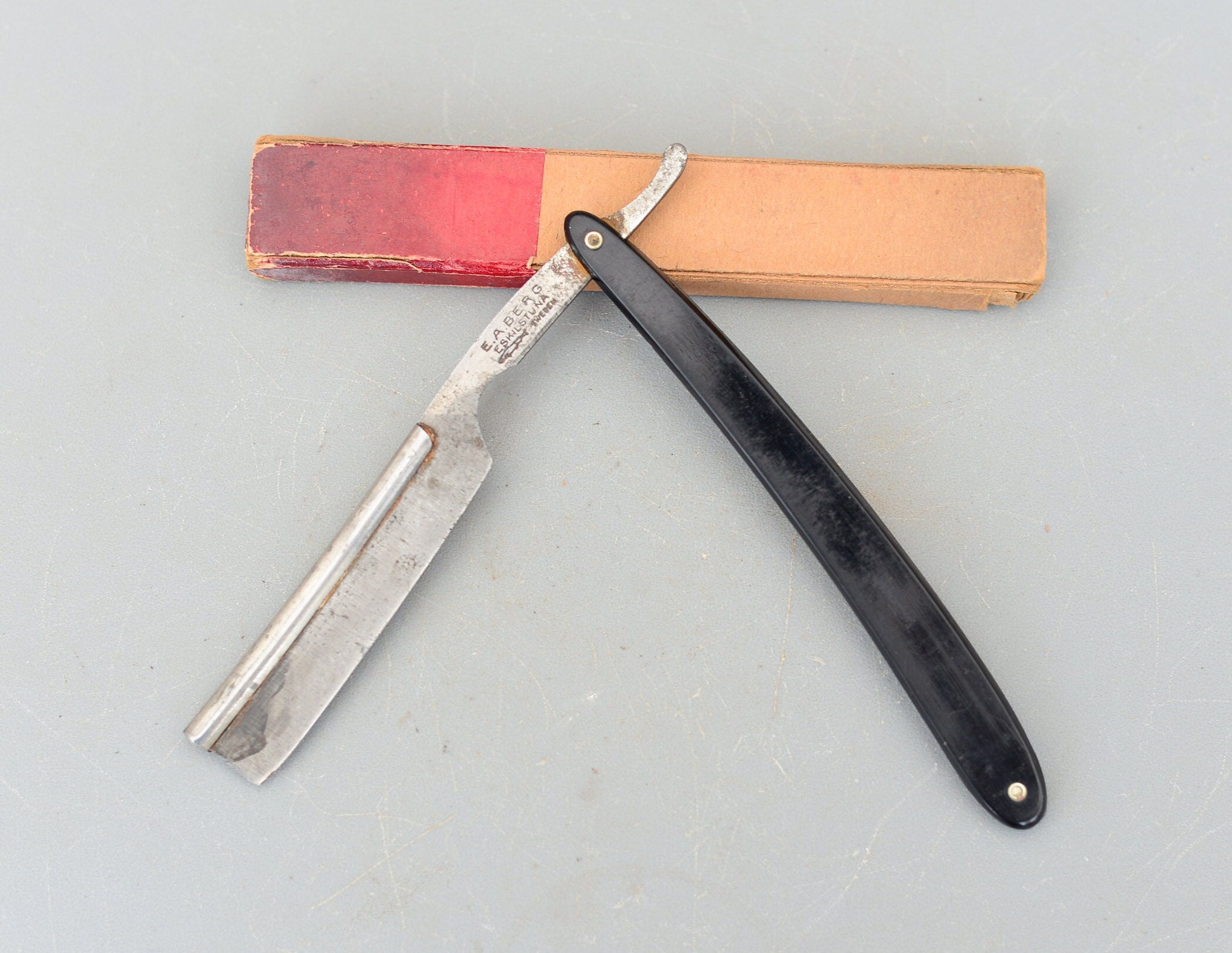 Vintage Rare Erik Anton Berg Shark Straight Razor Eskilstuna