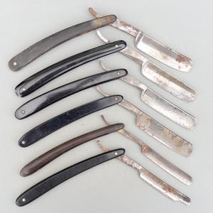 Set 6 Vintage Straight Razor Cut Throat Razors - Etsy
