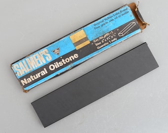 Vintage Salmen Natural Grey Yellow Lake Hone sharpening honing stone oilstone