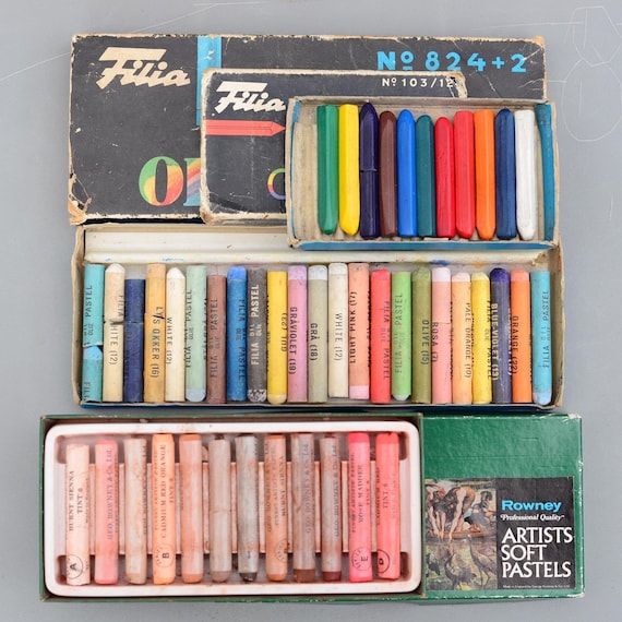 Set 46 Vintage Artist Soft Oil Pastel Oil Crayons Rowney UK Filia