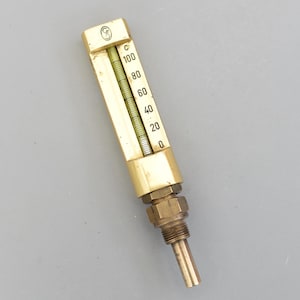 Thermomètre industriel vintage en laiton SF, vapeur 0-100 °C