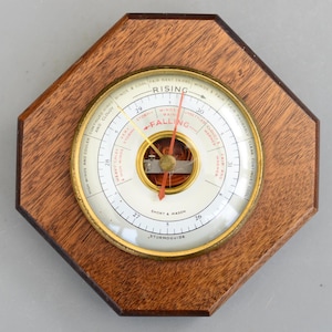 Barómetro aneroide de pared Stormoguide de Short & Mason vintage, Inglaterra