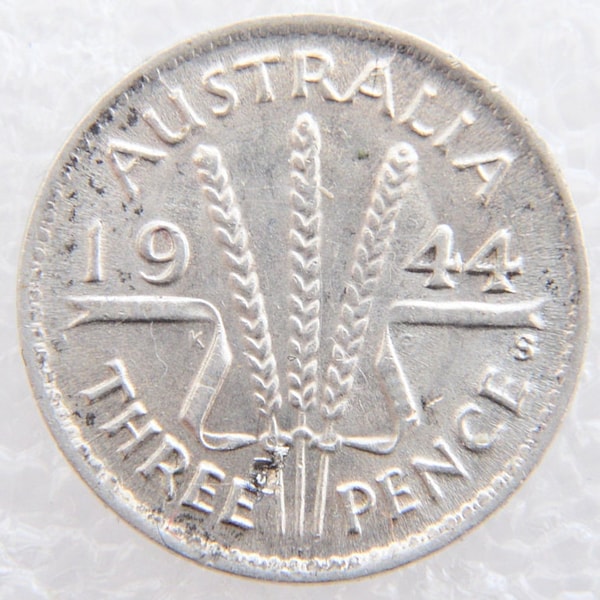 1944 King George V Silver Threepence Coin Australia