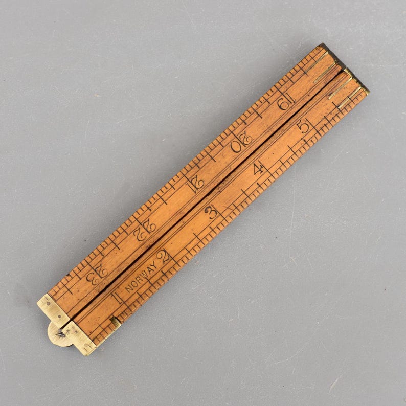 Thomas Props Ruler Vintage Thomas Aston & Sons Birmingham Boxwood Brass Folding Ruler 24 ...