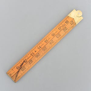 Règle pliante vintage Rabone Chesterman n° 1162 en buis et laiton, règle de 900 mm (36 po.)