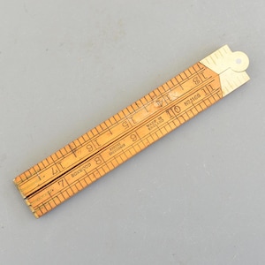 Vintage Rabone Chesterman England No 1166 Boxwood & Brass Folding Ruler 24''