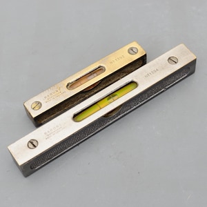 Vintage Rabone Birmingham nr 1393 och nr 1394 stålvattenpass 12,5 cm