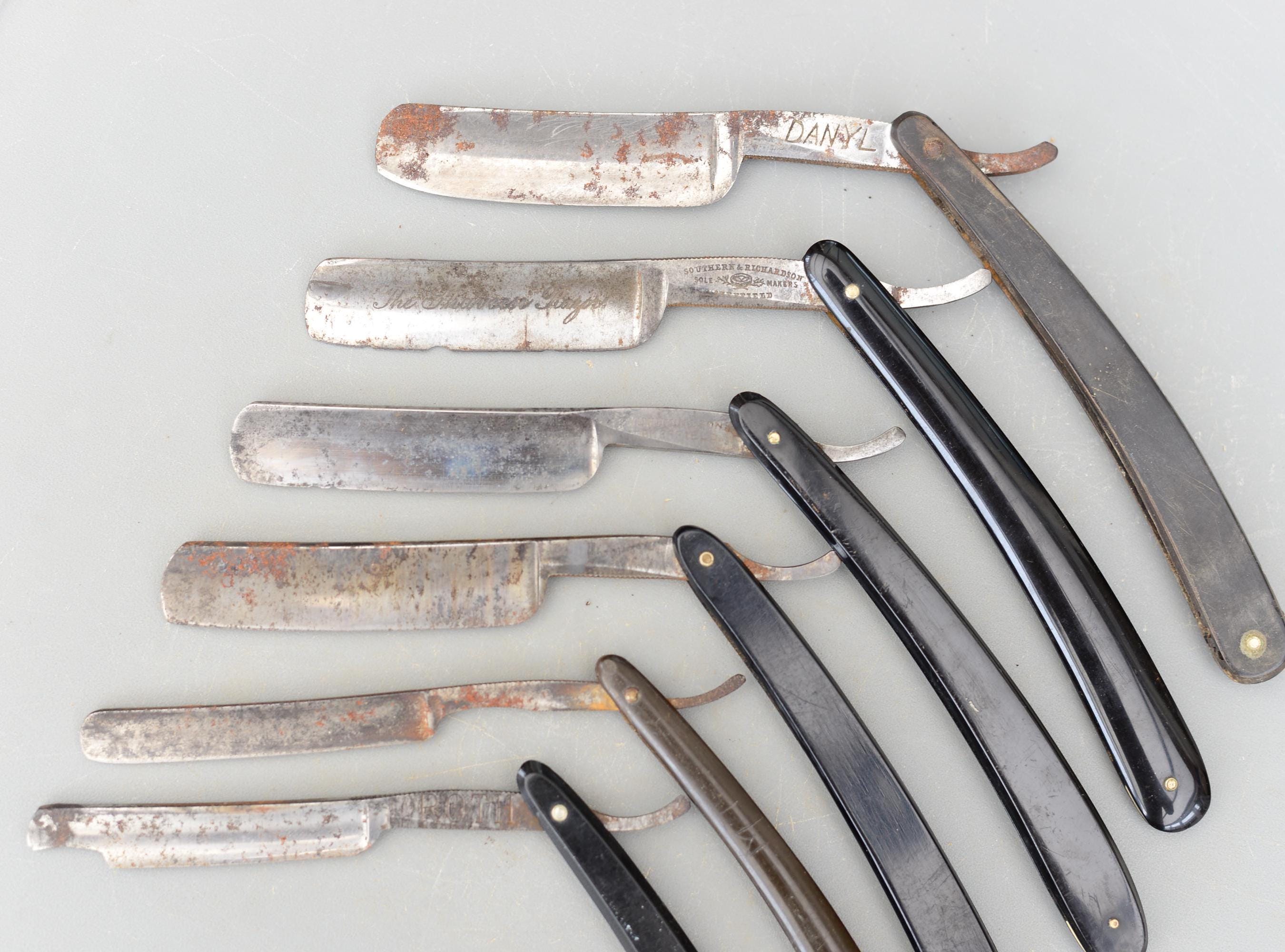 Set 6 Vintage Straight Razor Cut Throat Razors - Etsy