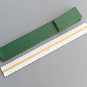 Vintage A.W. Faber Castell Ordnance Linjal nr 2723 Tillverkad i Tyskland i fodral