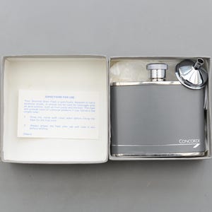 Vintage Concorde British Airways äkta kalvläder höftfläsk & ask