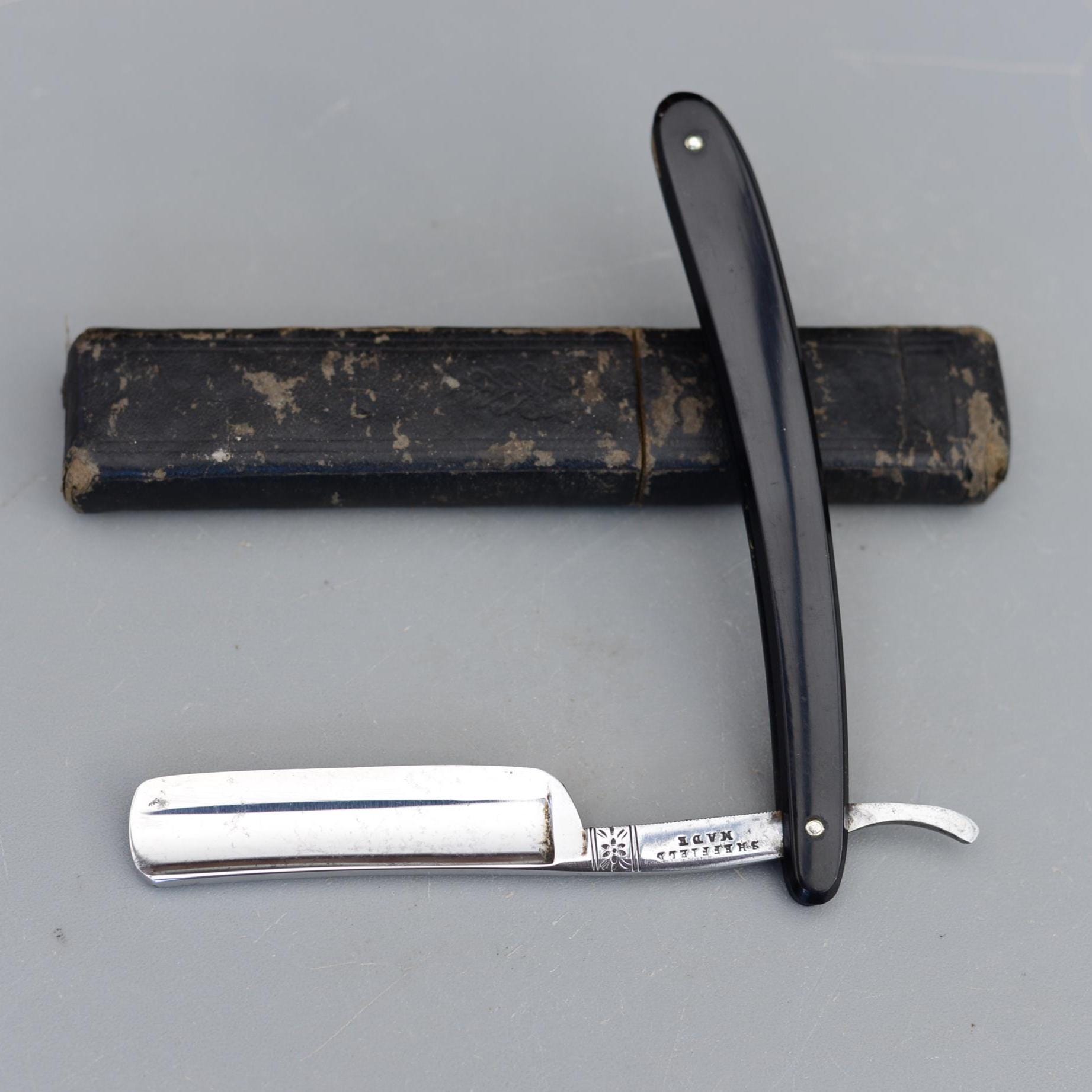 Vintage Rare WIZARD Sheffield Ornate Straight Razor Cut Throat Razors ...
