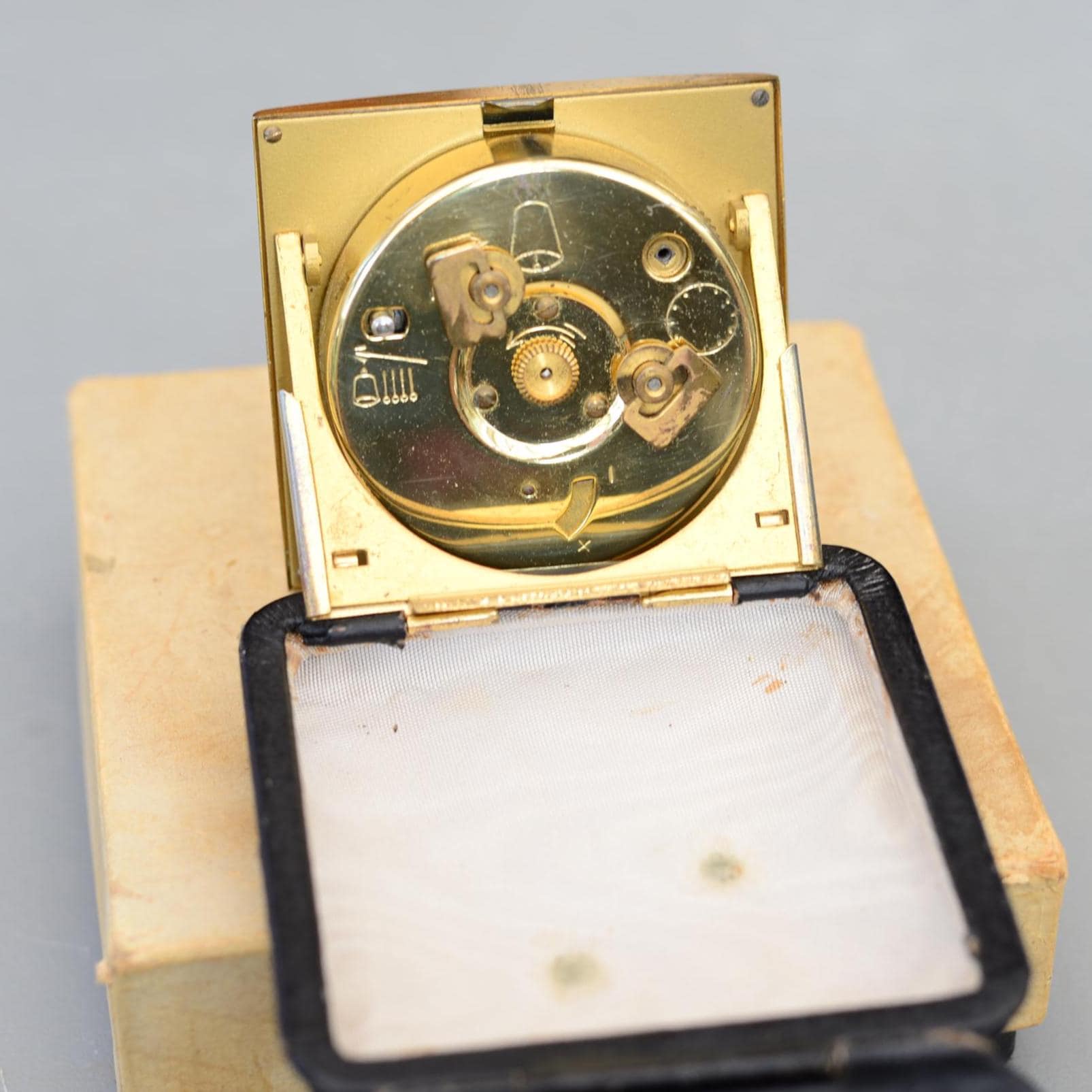 Vintage KIENZLE 7 Jewels Germany Travel Alarm Mechanical Clock