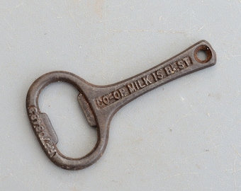 Vintage Co-Op Milk Is Best Rd708483 Cast Iron Collectable Bottle Opener