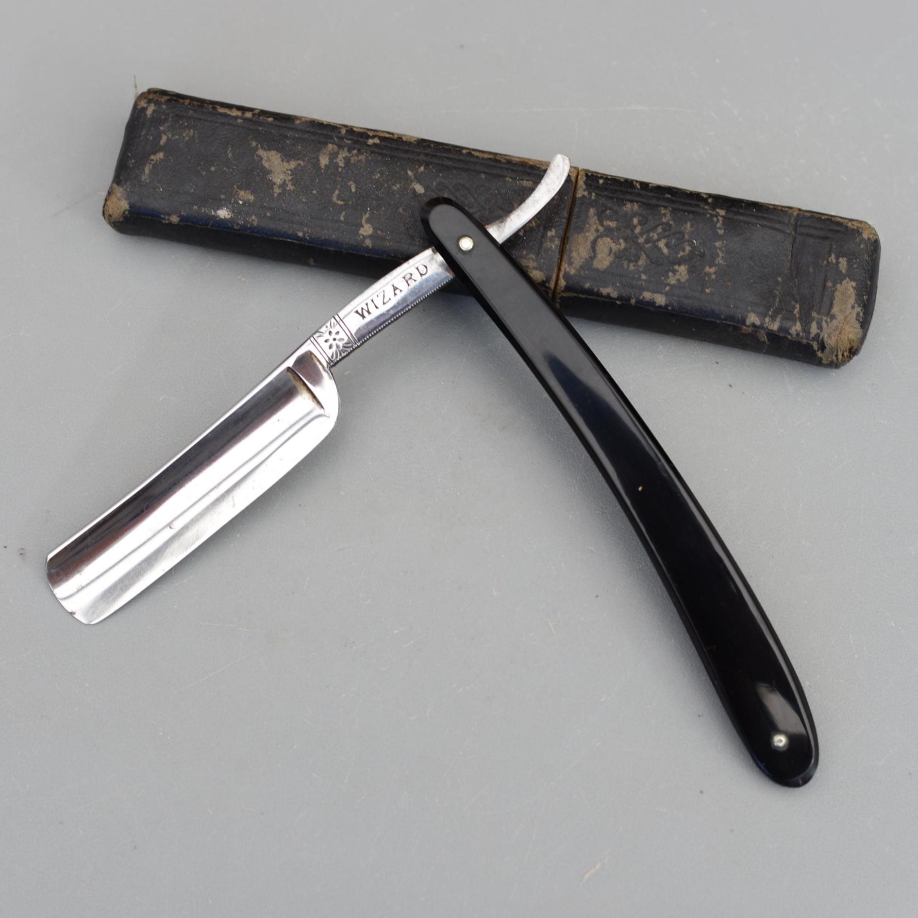 Vintage Rare WIZARD Sheffield Ornate Straight Razor Cut Throat Razors ...