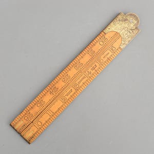 Vintage Rare Rabone No 1380 Boxwood & Brass Folding Ruler 36'' Rule