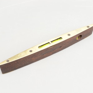 ヴィンテージ W. マープルズ＆サンズ シェフィールド Pat No 423896 木製真鍮ボート水準器 10インチ