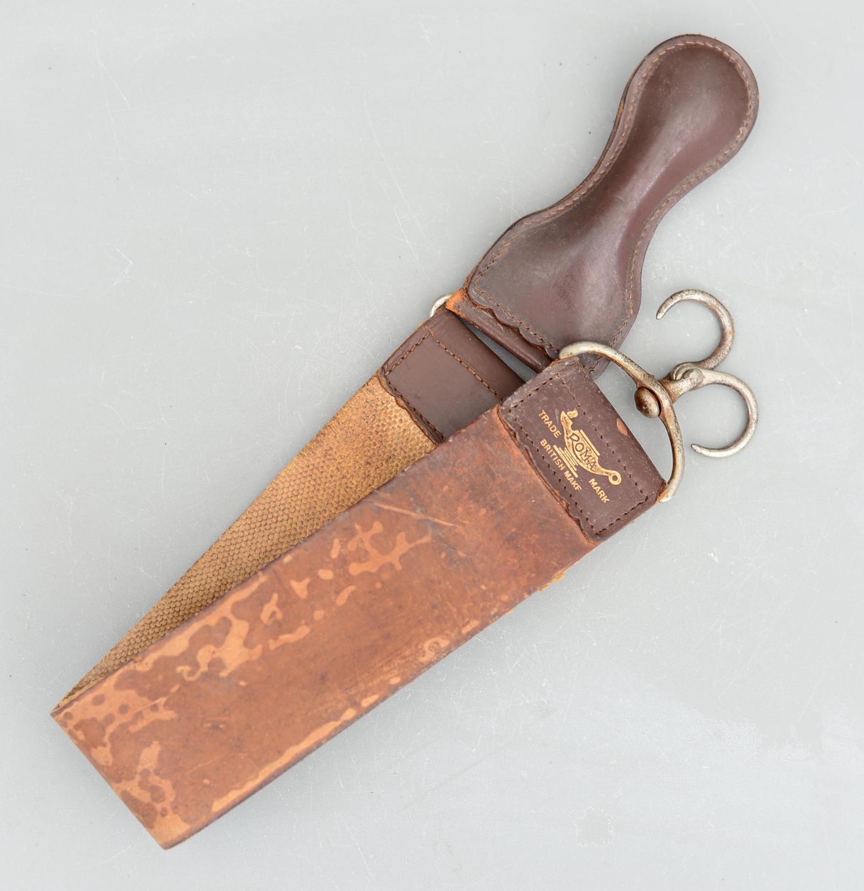Vintage ROMA Straight Razor Leather Strop Hone Polishing Barber 