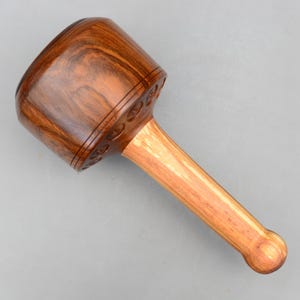 Vintage Lignum Vitae Träklubba 1080g Snidning Snickeri Stenhuggare Skulptör Mejsel
